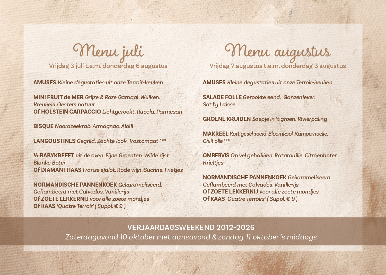 Zomer menu